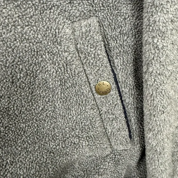 Vintage Polo Ralph Lauren Jacket Mens Large Gray Polartec Fleece Bomber Full Zip - Picture 11 of 15